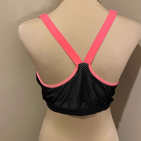 Victoria Secret Sport Black and Pink Zipper Front Sports Bra, 38DD - Picture 5 of 7